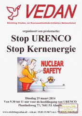 Protest bij excursie nucleaire industrie Urenco